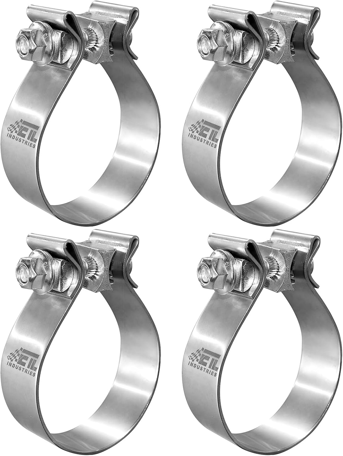 Abrazadera escape 4" acero inox 304 4 Pzas