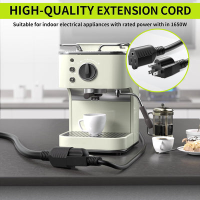 Cable extensión 16/3 negro 13A 3pies set 2