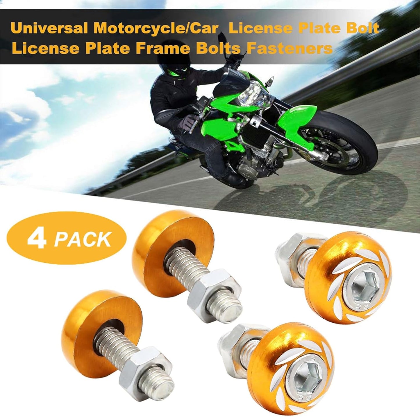 Tornillos matrícula motocicleta M6 aluminio decorativos