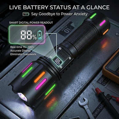 Linterna LED recargable súper brillante 5 modos luz táctica