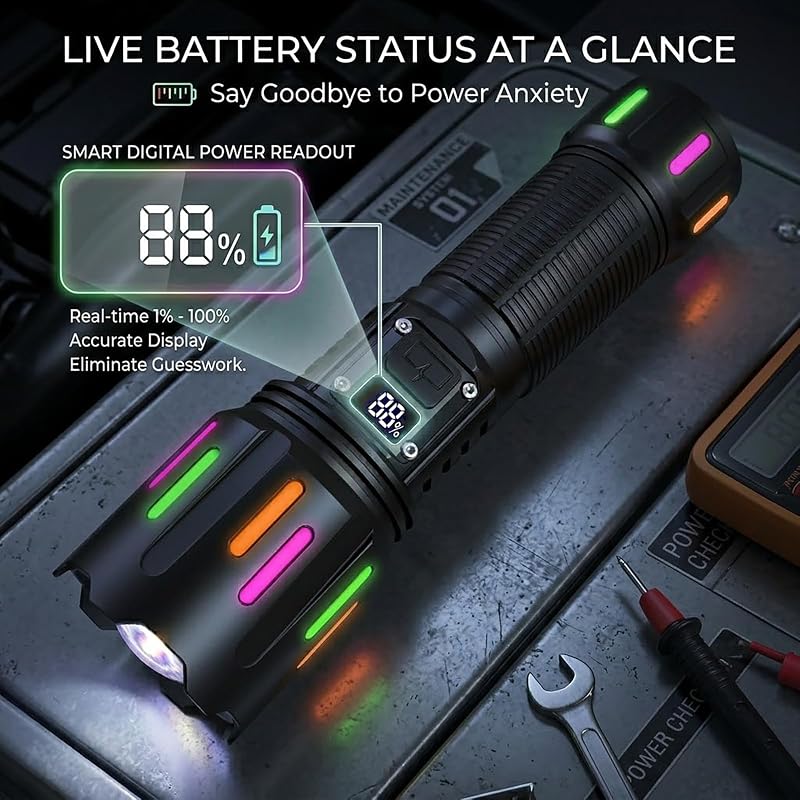 Linterna LED recargable súper brillante 5 modos luz táctica