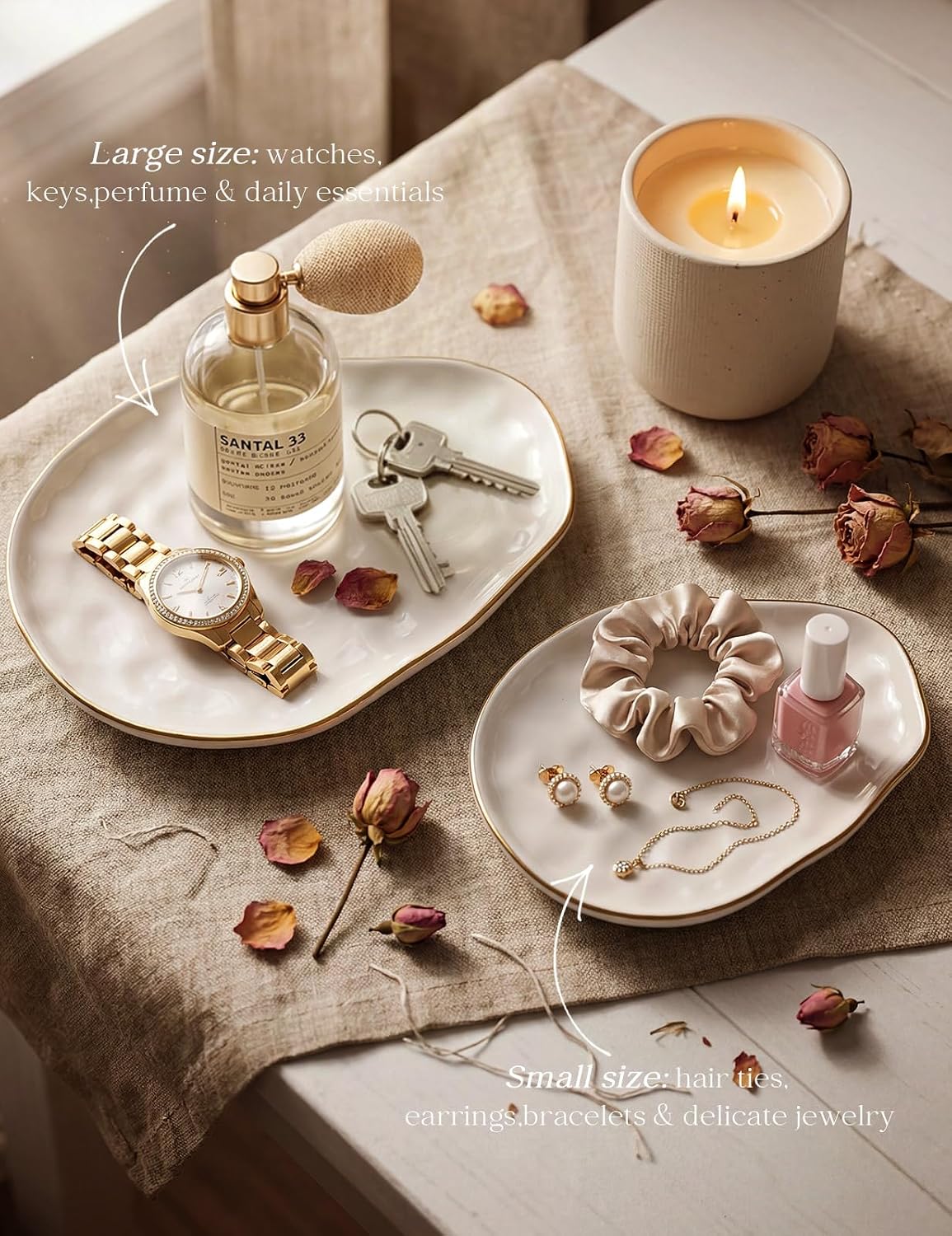 Set 2 Pzas Plato Joyas con Tarjeta Regalo