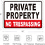 Señal propiedad privada 14x10" aluminio reflectante 2 Uds