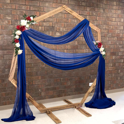 Cortina gasa azul real para arco boda 20ft 2 paneles