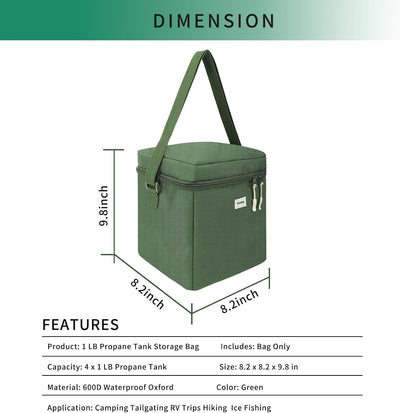 Bolsa almacenamiento botellas butano 16oz 4 pzas