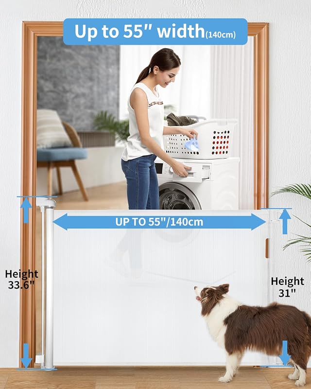 Puerta retráctil para bebés 33" alto 55" ancho