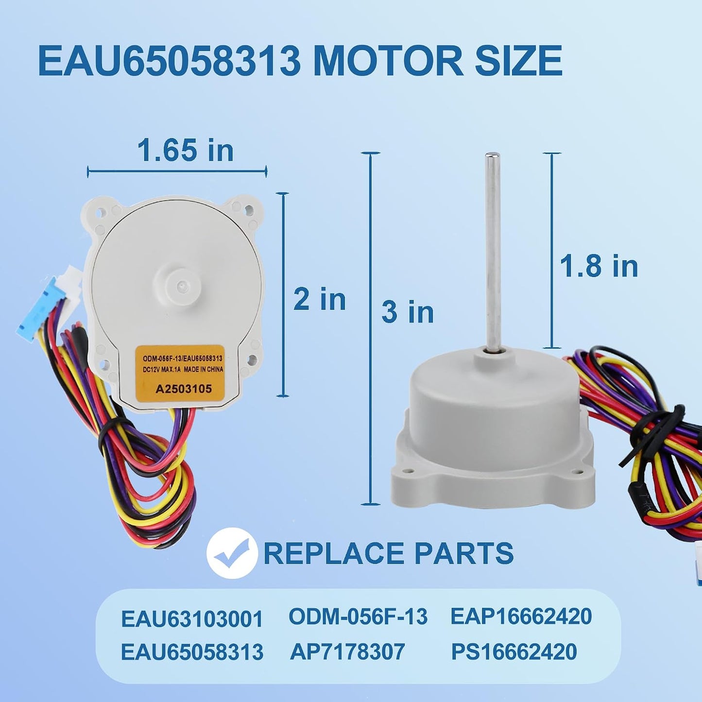 Motor ventilador evaporador para refrigerador Ken More L G