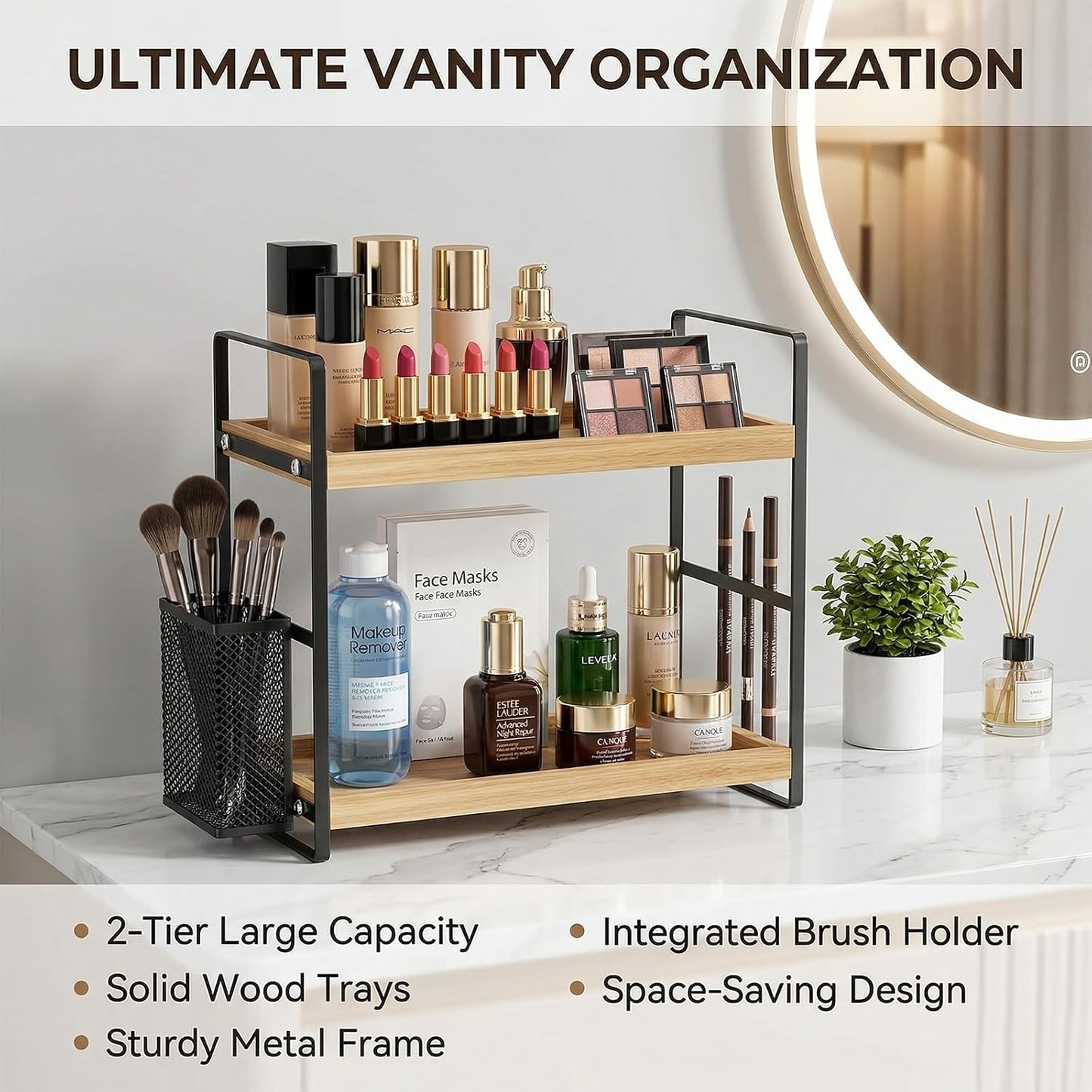 Organiz. baño con cesta y almacenamiento