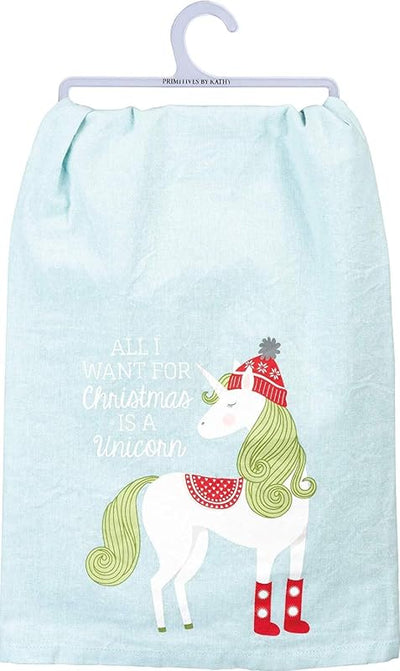 Toalla cocina unicornio navidad