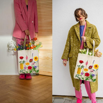 Bolsa tote lona con bolsillos reutilizable regalo navidad