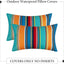 2 Pzas Fundas Almohada Lumbar Exteriores 12x20" Rayas Azul