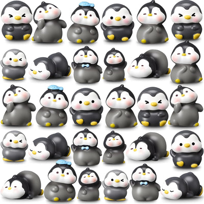 30 Pzas Figuras Pingüinos Mini Decoración Navidad