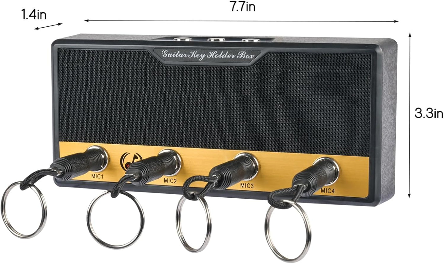 Caja llaves guitarra con ganchos y kit montaje pared