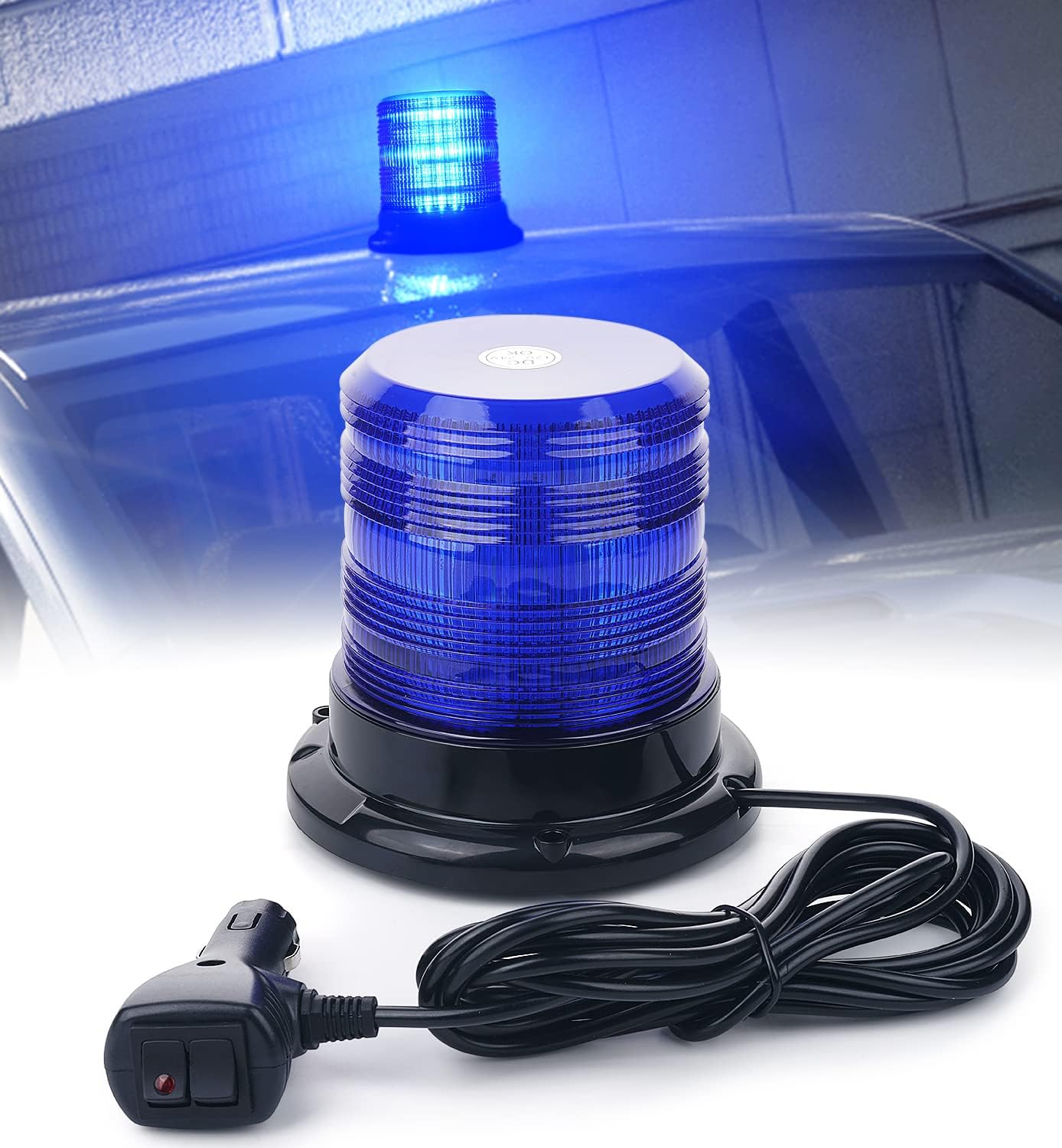 60 Luces LED Estroboscópicas Magnéticas Azul para Emergencia