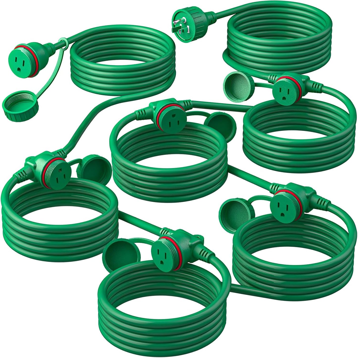 Cable extensión exterior 50ft 6 salidas cubierta impermeable