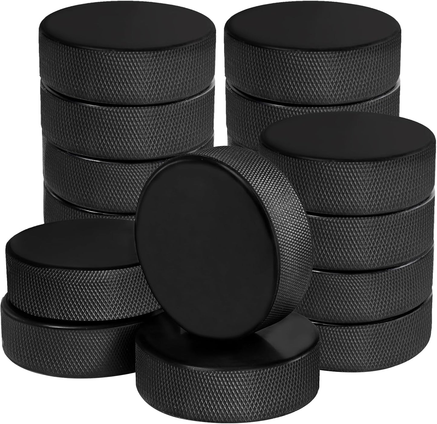 18 Discos Hielo 3" Negro 6oz con 3 Bolsas Malla