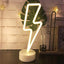 Luces LED neón relámpago blanco cálido con base USB
