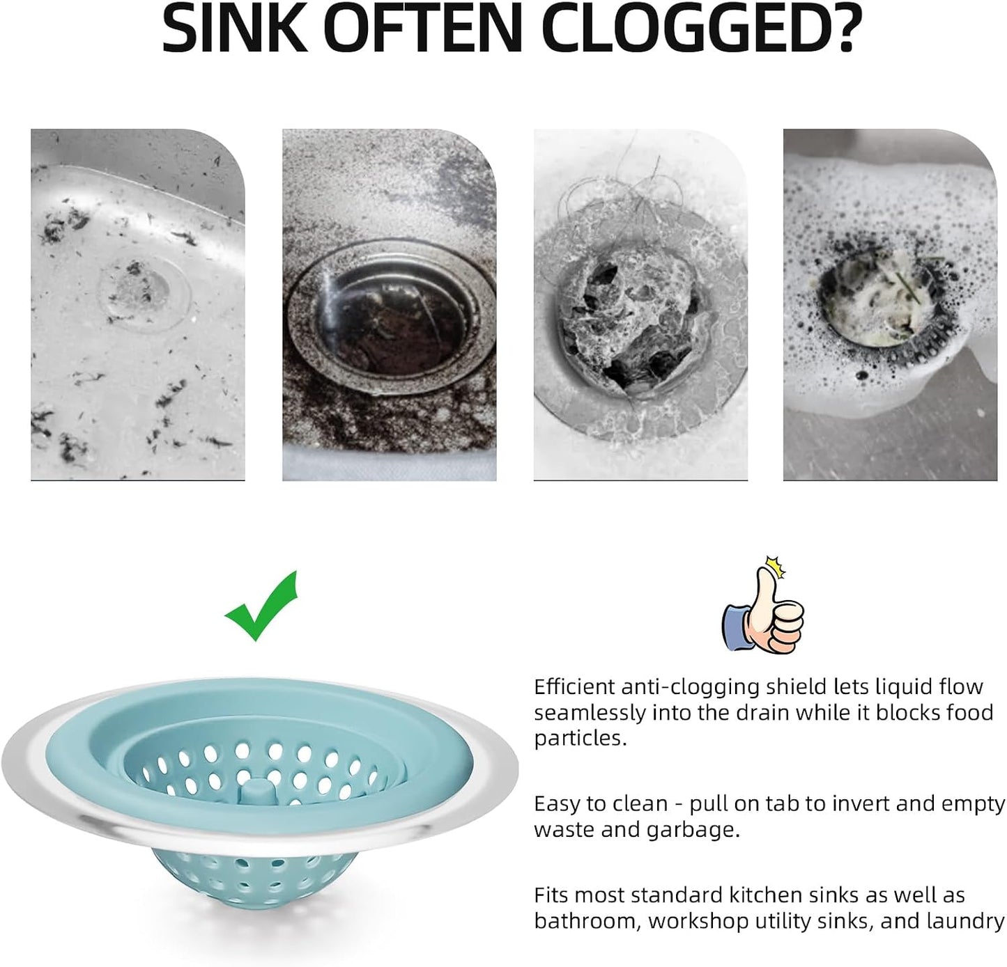 2 Coladores Silicona Inox 4.5pulg Azul Bebé
