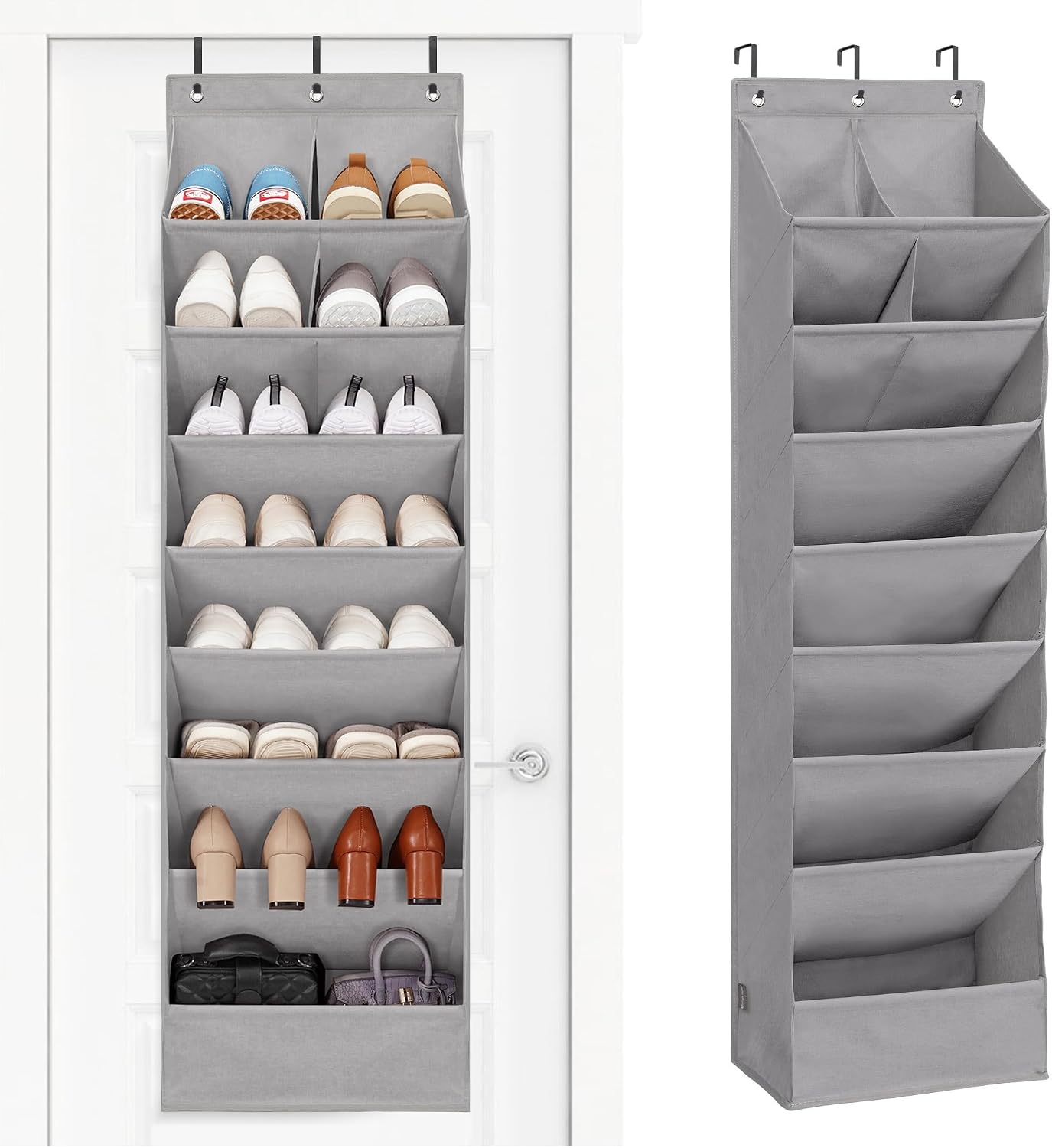 Organiz. zapatos para puerta y pared gris 1 pack