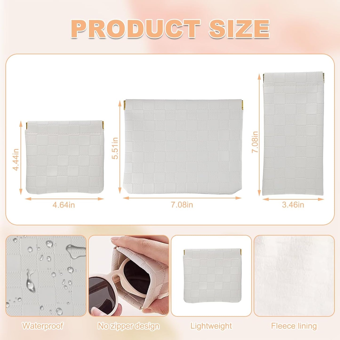 Bolsa maquillaje impermeable para bolso 3 pzas
