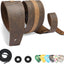 Correa cuero guitarra 3pulg acolchada ajustable 51-57pulg marrón