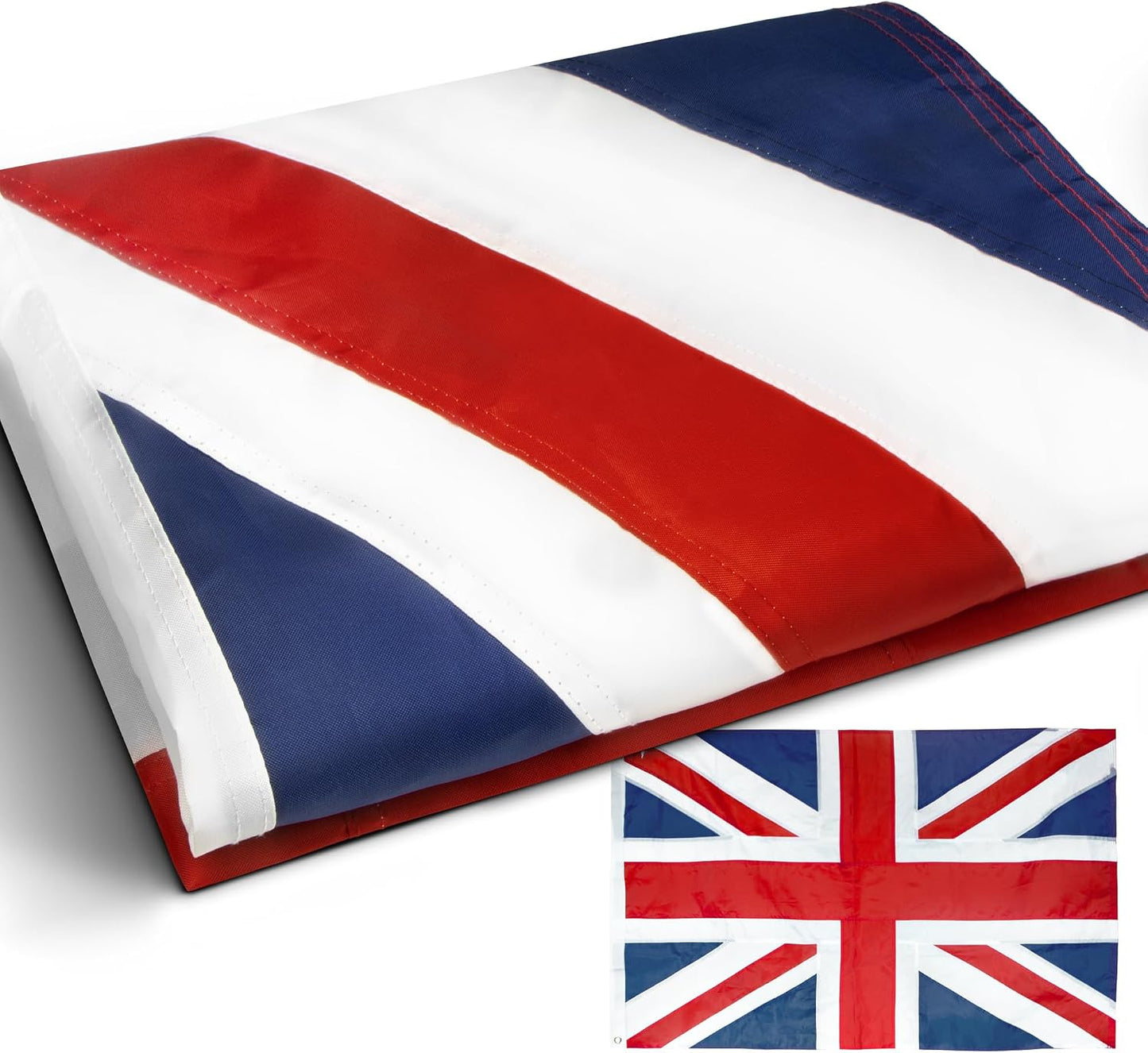 Bandera Reino Unido 3x5ft lona 4 filas costuras ojales