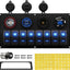 Panel interruptores marino 8 cuadrillas 12V luz LED azul
