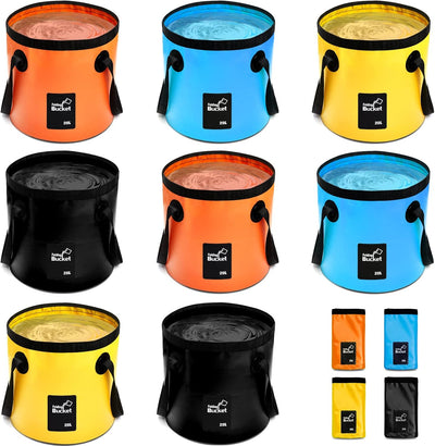 8 Cubo plegable 5gal 20L con asa para campamento playa