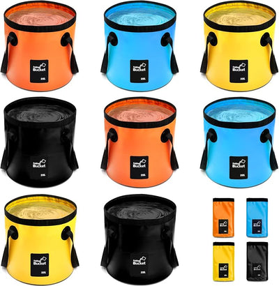 8 Cubo plegable 5gal 20L con asa para campamento playa