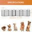 8 Paneles Puerta Metal para Perros 192" Ancha 32" Alta