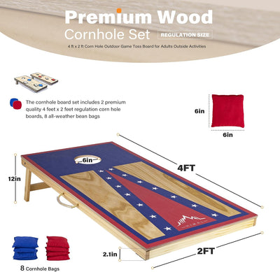 Set tableros Cornhole 4x2ft 3x2ft con 8 bolsas