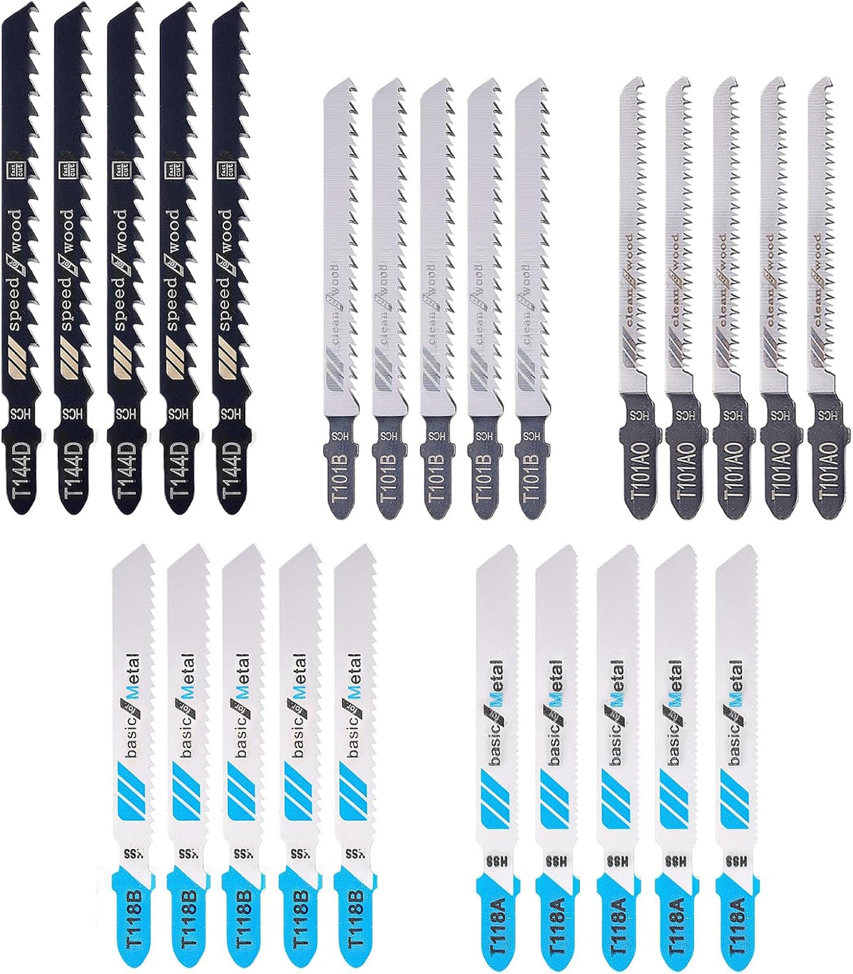 Set 25 Hojas Sierra Caladora HCS T118A B Corte Metal Madera
