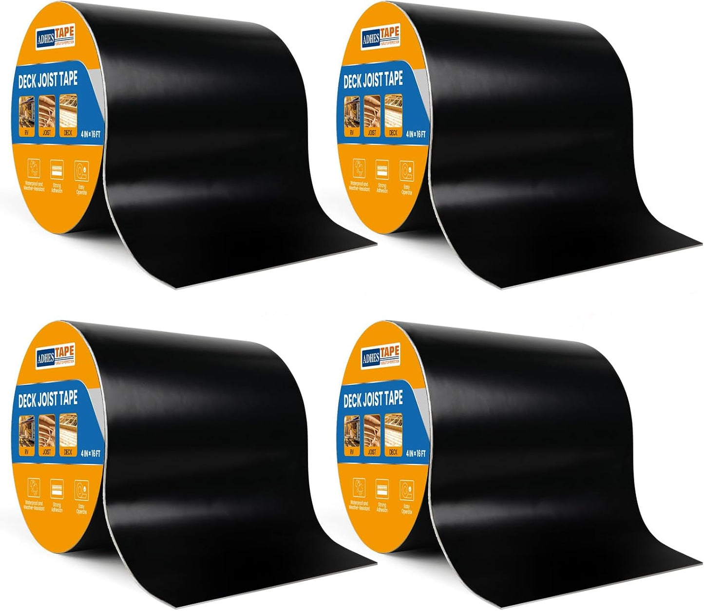 Cinta butilo cubierta 4x16ft resistente agua 4 rollos