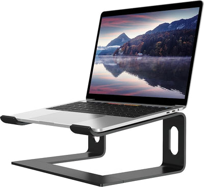 Soporte ergonómico para portátil 10-15.6pulg aluminio negro