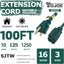 Cable alargador 100 ft 16 resistente interiores exteriores