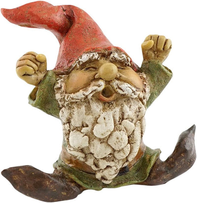 Jardín hadas miniatura estatua gnomo bostezando