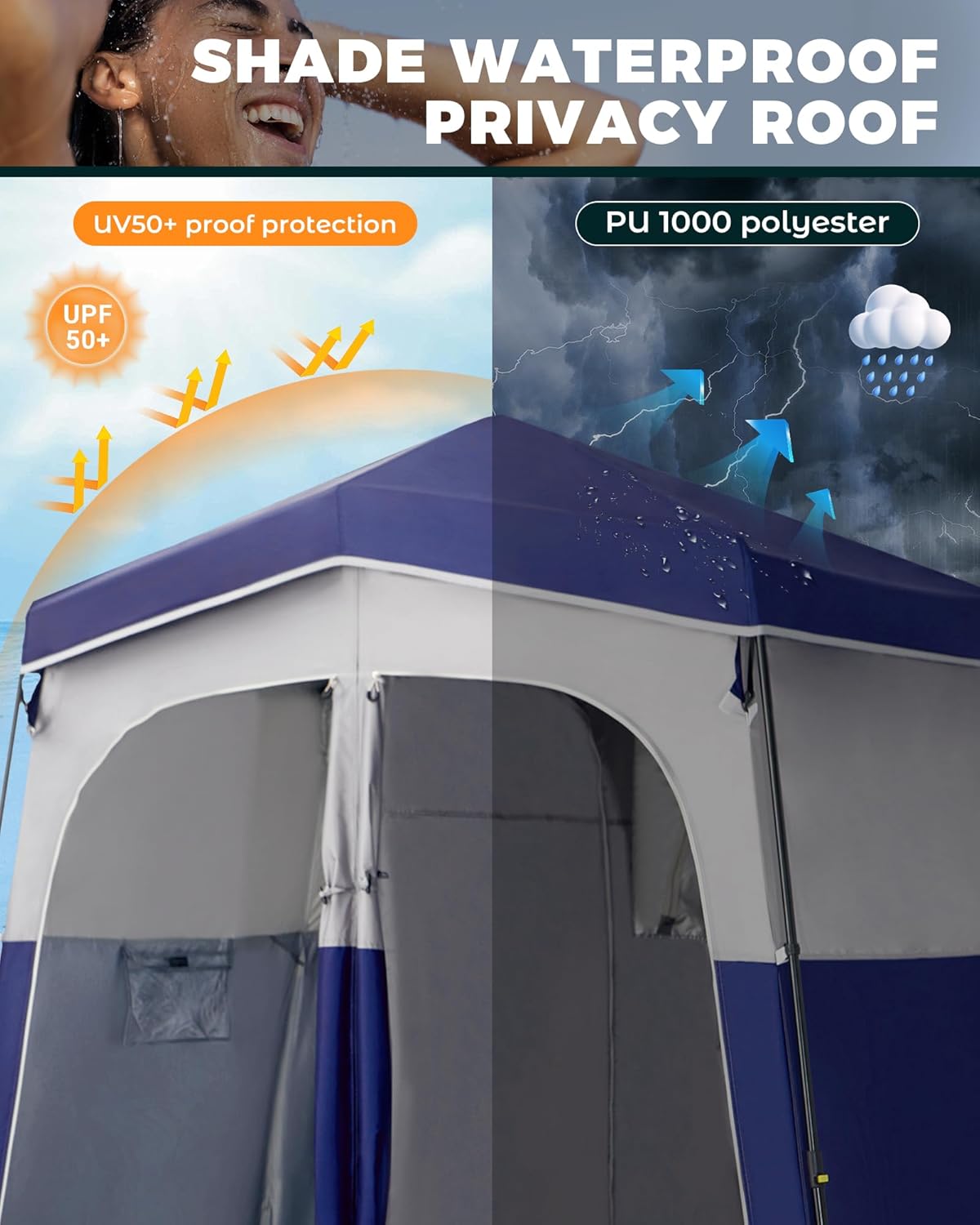 Tienda ducha instantánea privada para acampar y playa