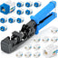 Herramienta terminación 90 grados con 20 conectores RJ45