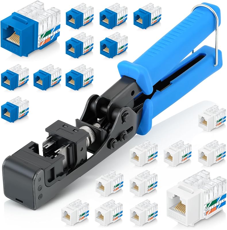 Herramienta terminación 90 grados con 20 conectores RJ45
