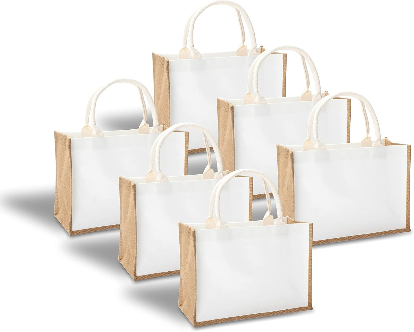 6 Pzas Bolsas Arpillera 14.5x6.7x10.2" Viaje Playa Boda