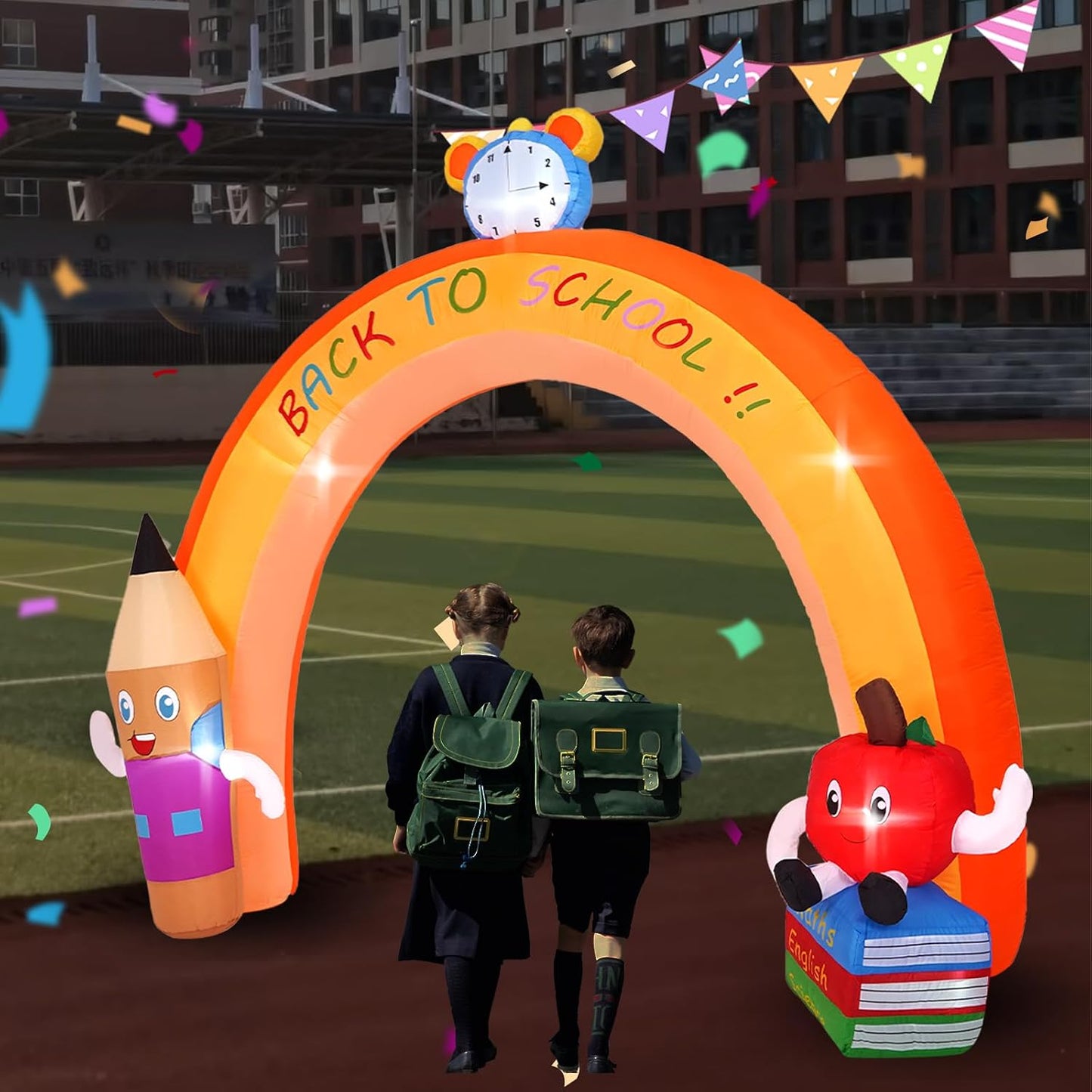 Decoración inflable regreso a clases 10ft con luces LED