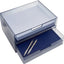 Cajones organiz. plástico apilables set 2 gris 12.5"