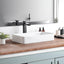 Lavabo encimera rectangular 24x14 pulg porcelana blanca
