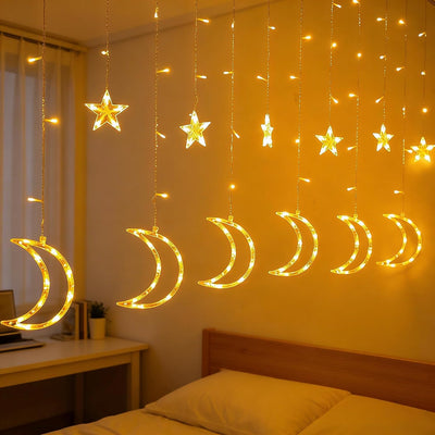 Guirnalda luces Ramadán 138 LED 8.2pulg blancas cálidas