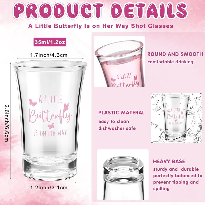 25 Vasos Chupito Acrílicos para Baby Shower con Regalos