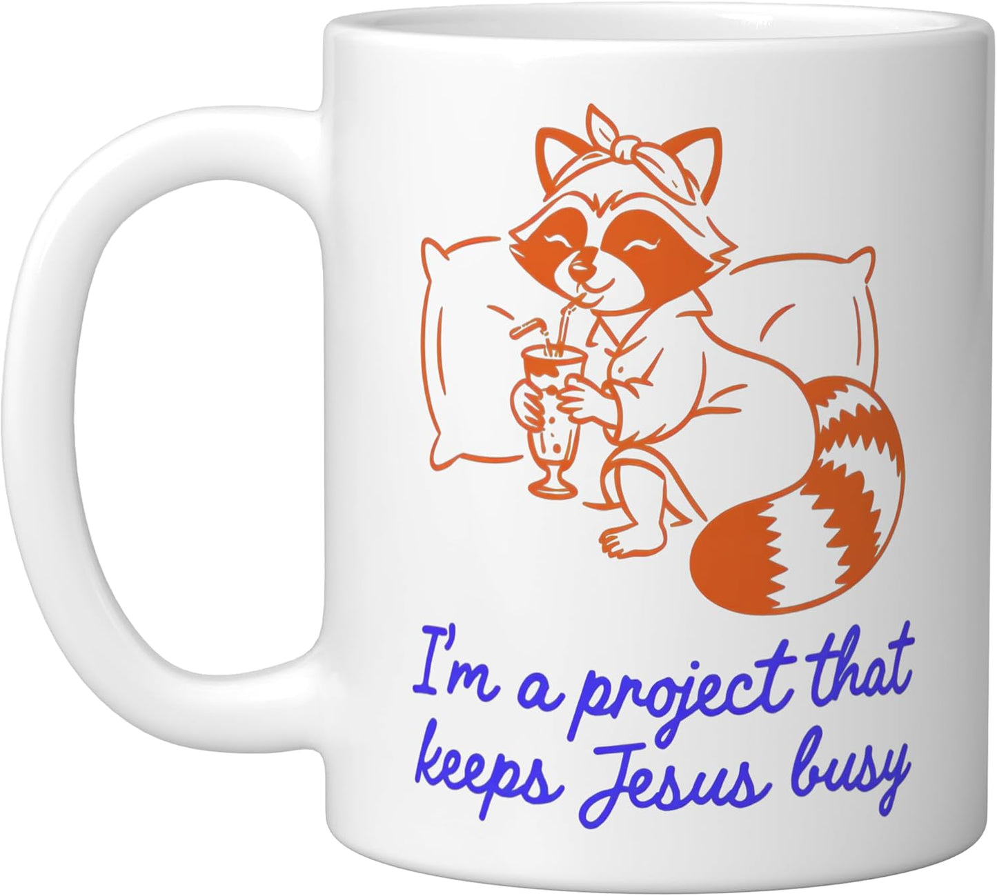 Taza Cerámica Ratoncito Blanco Con Frase Cristiana