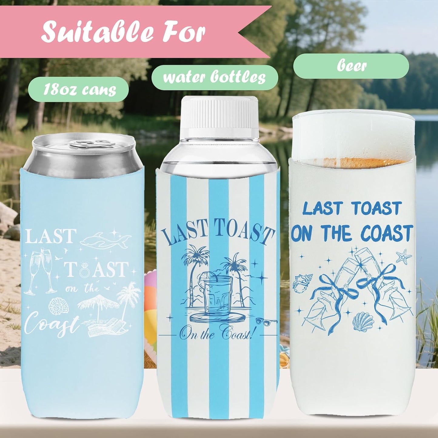 12 Pzas Fundas Latas Aisladas para Despedida de Soltera