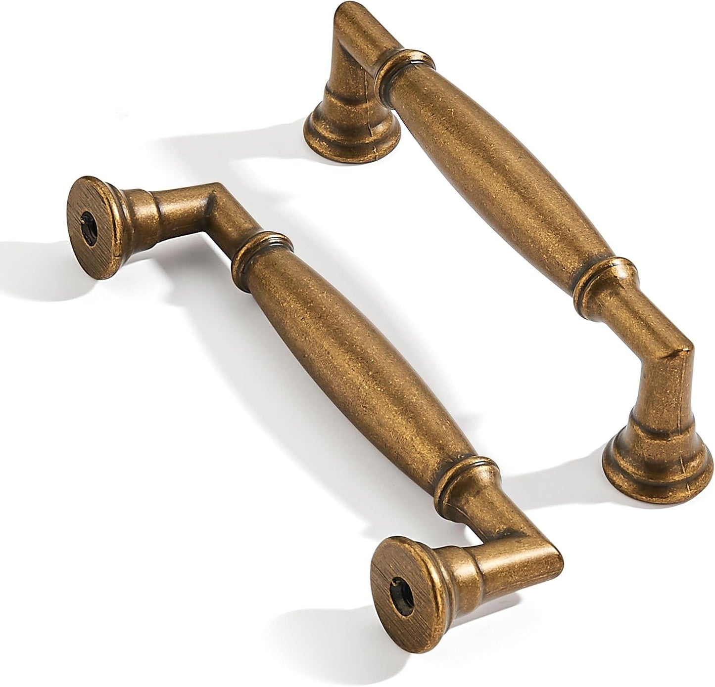 2 Tiradores Gabinete Latón Bronce Envejecido 4pulg Estilo Vintage