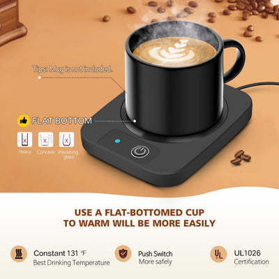 Calentador de taza de café inteligente con panel de aluminio para oficina