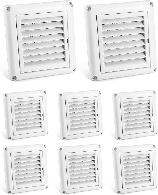 Set 8 fundas ventilación 4" blancas secadora
